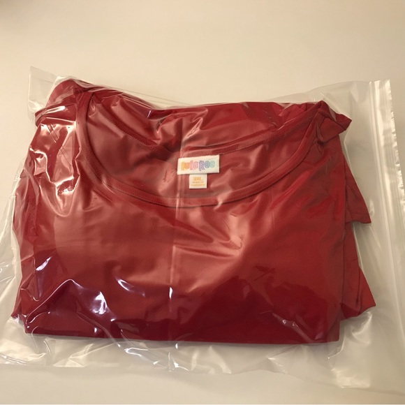 LuLaRoe Red Ruffle Long Sleeve Plus Size Dress - Picture 6 of 9